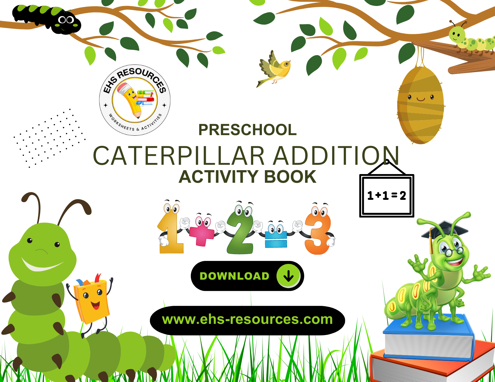 Caterpillar Addition Book For Preschool- Download
